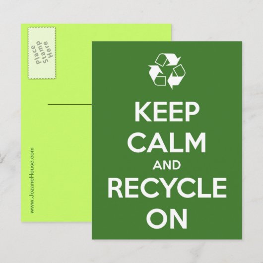 Blijf Kalmaan en Recycleer Postkaart (Voorkant / Achterkant)