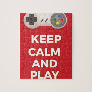 Blijf Kalmaan en speel vintage poster Legpuzzel