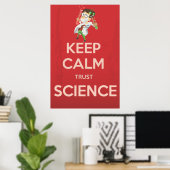 Blijf Kalmaan en Vertrouw op Wetenschap Poster (Thuiskantoor)