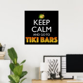 Blijf Kalmaan Ga Naar Tiki Bars Poster (Thuiskantoor)