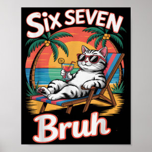 Blijf Kalme 67 Bruh Kat Vakantie Cruise Trip Grap Poster