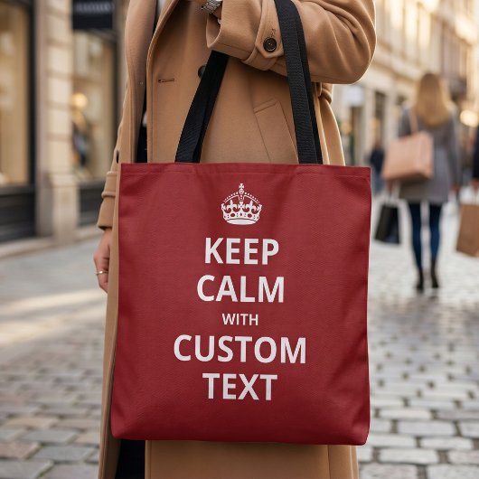 Blijf Kalme Aangepaste Citatetemplate Boodschappen Tote Bag