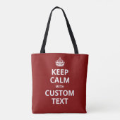 Blijf Kalme Aangepaste Citatetemplate Boodschappen Tote Bag (Achterkant)