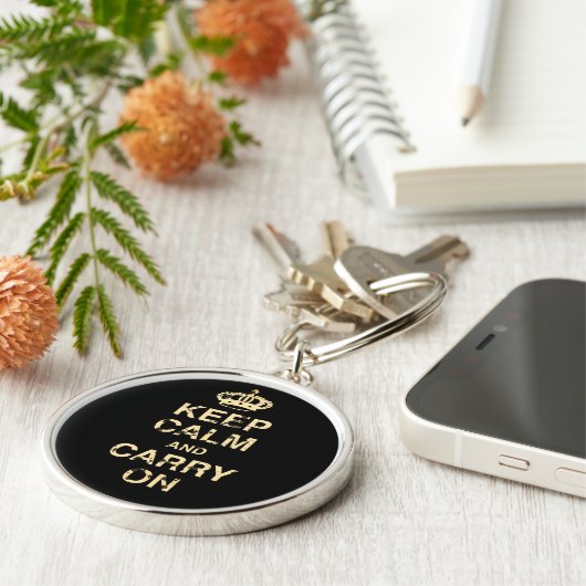 Blijf Kalme Draag Door Sleutelhanger (Zijkant)