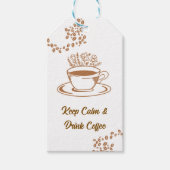 Blijf Kalme Drink Koffie Bloemige Gift Tag Cadeaulabel (Voorkant)