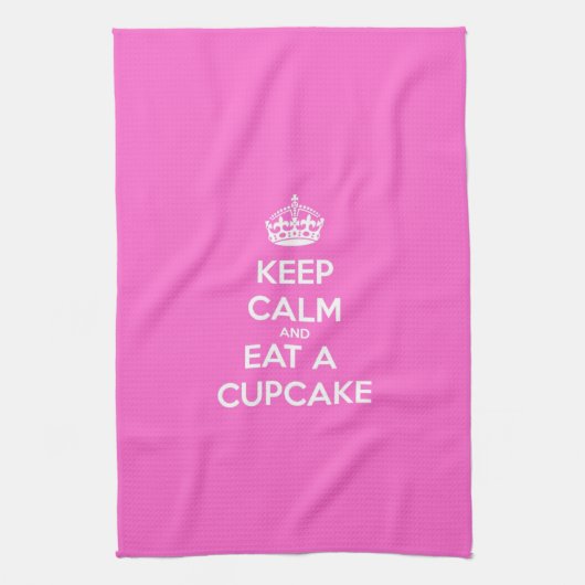 Blijf Kalme en Eet Eén Cupcake Theedoek (Verticaal)