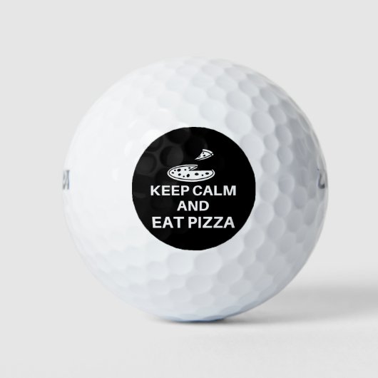 Blijf Kalme En Eet Pizza Golfballen (Voorkant)