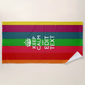 Blijf Kalme En Je Tekst Op Accent Regenboog Strandlaken (Voorkant)