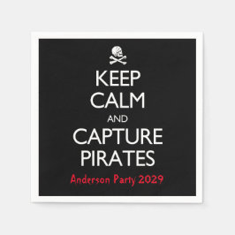 Blijf Kalme en Pak Piraten Papieren Eetservetten Servet
