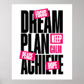 Blijf Kalme Focus Hoop Vrede Motiverend Poster (Voorkant)