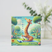 Blijf Kalme Giraffe Yoga Plat Kaart (Staand voorkant)