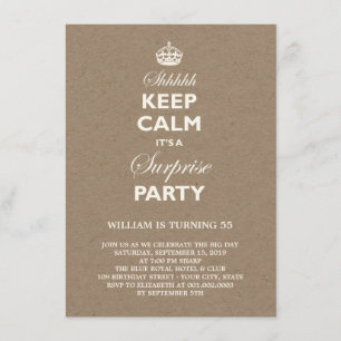 Blijf Kalme Grappige Mijlpaal Verrassings Verjaard Kaart