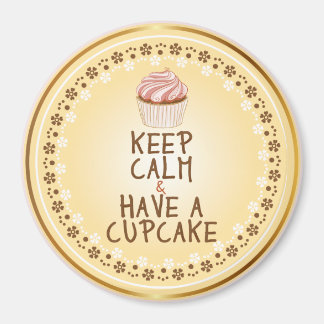 Blijf Kalme Heb een Cupcake - elegante achtergrond Magneet
