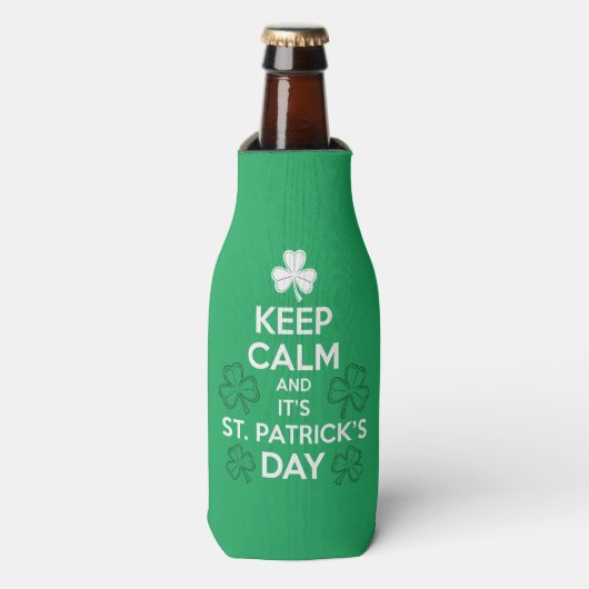 Blijf Kalme Het Is St. Patrick's Dag Iers  Flesjeskoeler (Fles Voorkant)