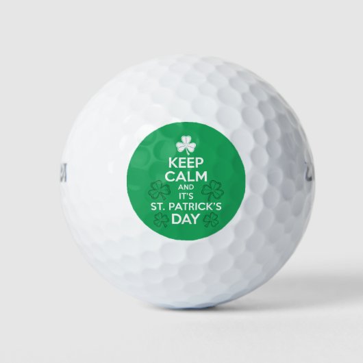 Blijf Kalme Het Is St Patricks Dag Iers Golfballen (Voorkant)