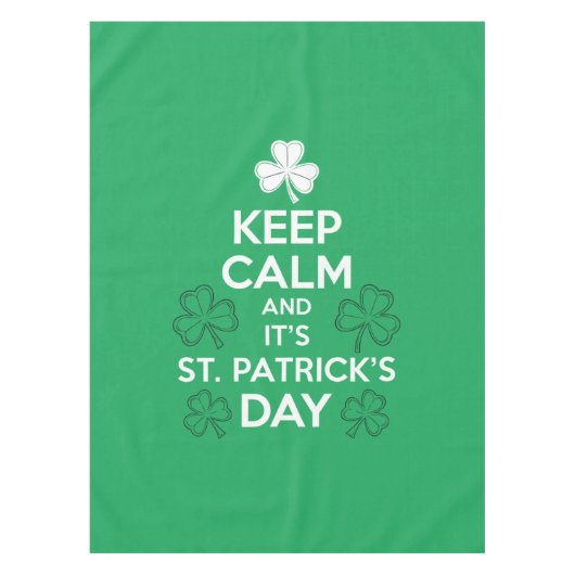 Blijf Kalme Het Is St. Patrick's Dag Iers  Tafelkleed (Voorkant)