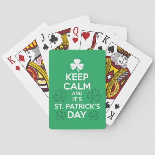 Blijf Kalme Het Is St. Patrick's Day Iers  Pokerkaarten (Achterkant)