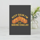 Blijf Kalme Ik Bak Challah Grappige Hanukkah Kaart (Staand voorkant)