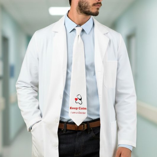 Blijf Kalme - Ik ben een dokter - grappig Stropdas