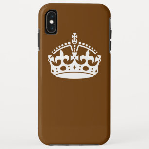 Blijf Kalme Kroon op Bruine Decoratie Case-Mate iPhone Case