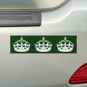 Blijf Kalme KROON Symbool op groene decoratie Bumpersticker (Op auto)