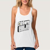 Blijf Kalme Retro Bloemtypografie Tanktop (Voorkant)