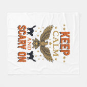 Blijf Kalme Verschrikkelijke Oude Halloween Vector Fleece Deken (Voorkant (Horizontaal))