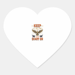 Blijf Kalme Verschrikkelijke Oude Halloween Vector Hart Sticker