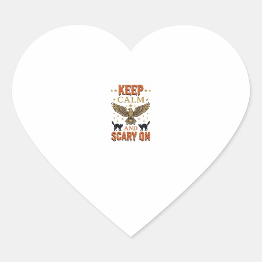 Blijf Kalme Verschrikkelijke Oude Halloween Vector Hart Sticker (Voorkant)