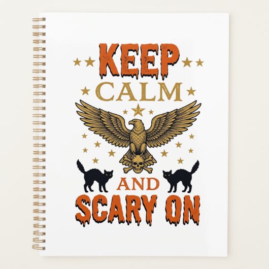Blijf Kalme Verschrikkelijke Oude Halloween Vector Planner (Voorkant)