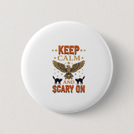 Blijf Kalme Verschrikkelijke Oude Halloween Vector Ronde Button 5,7 Cm (Voorkant)
