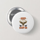 Blijf Kalme Verschrikkelijke Oude Halloween Vector Ronde Button 5,7 Cm (Voorkant /achterkant)