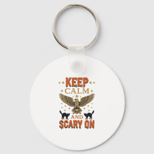 Blijf Kalme Verschrikkelijke Oude Halloween Vector Sleutelhanger