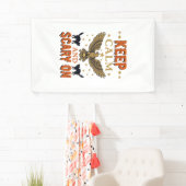 Blijf Kalme Verschrikkelijke Oude Halloween Vector Spandoek (Insitu)