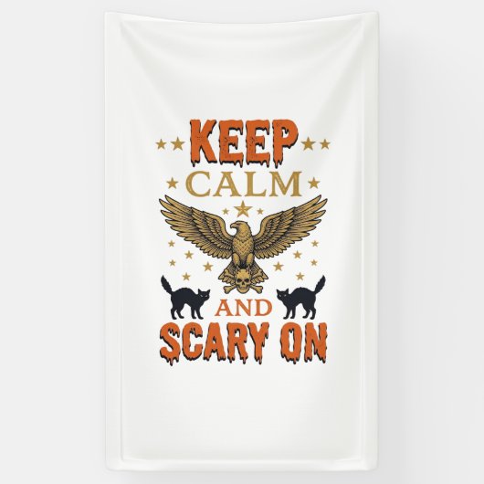 Blijf Kalme Verschrikkelijke Oude Halloween Vector Spandoek (Verticaal)
