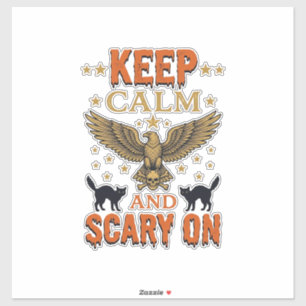 Blijf Kalme Verschrikkelijke Oude Halloween Vector Sticker