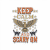Blijf Kalme Verschrikkelijke Oude Halloween Vector Sticker (Voorkant)