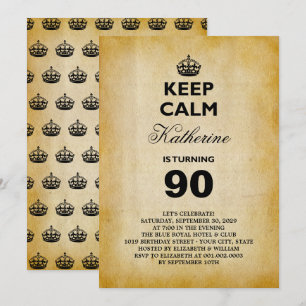 Blijf Kalme Vintage Mijlpaal Verjaardagsfeest Uitn Kaart