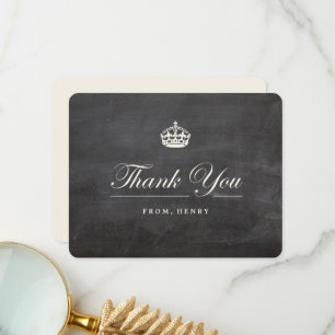 Blijf Kalme Vintage Schoolbord Verjaardagsfeestje  Bedankkaart