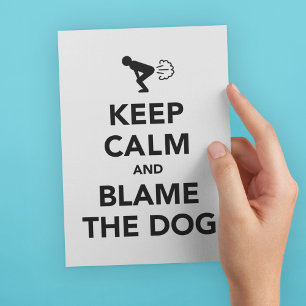 Blijf Kalmeer Blame Hond Eigenaar Grappig Humor Briefkaart