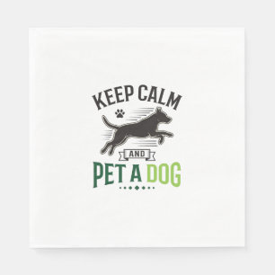 Blijf Kalmeer en Aai een Hond Vintage Gravure Desi Servet