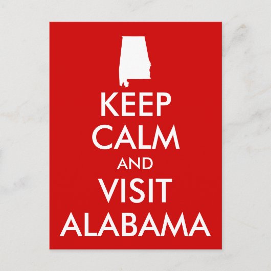 Blijf Kalmeer en Bezoek Alabama Ansichtkaart Briefkaart (Voorkant)