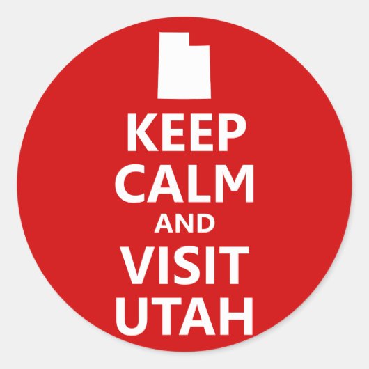Blijf Kalmeer en Bezoek Utah Ronde Sticker (Voorkant)