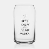 Blijf Kalmeer en Drink Vodka Blikvorm Glas (Achterkant)