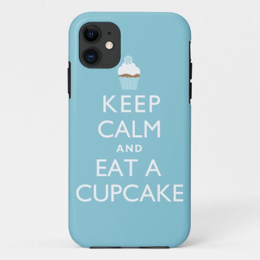 Blijf Kalmeer en Eet een Cupcake {blauw} Case-Mate iPhone Case (Achterkant)