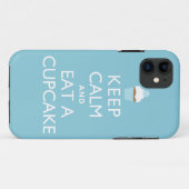 Blijf Kalmeer en Eet een Cupcake {blauw} Case-Mate iPhone Case (Achterkant (horizontaal))