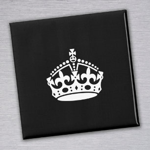 Blijf Kalmeer en Ga Door Kroon (Bewerkbaar) Magneet