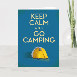 Blijf Kalmeer en Ga Kamperen vintage print Feestdagen Kaart