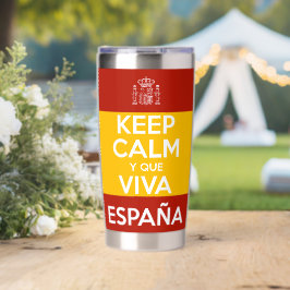 Blijf Kalmeer en lang leve Spanje Geïsoleerde Drinkbeker