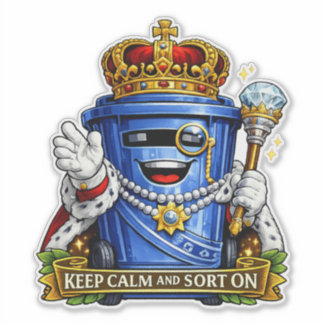 Blijf Kalmeer en Sorteer Aan - Koninklijke Sticker